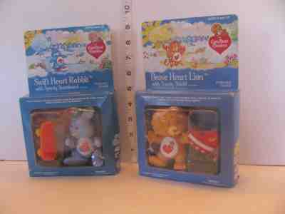 Kenner Care Bears Cousin Swift heart Rabbit & Brave Lion Figure VTG 80's MIB
