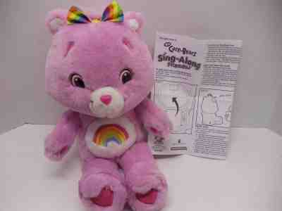 Care Bears 14" Talking Singing Motion CHEER BEAR Deep Pink w/Rainbow 2007