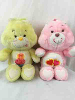 1983 Care Bears Birthday Bear And Love A Lot Bear Plush Stuffed Animal Vintage