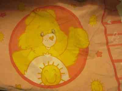 1 Care Bears Vintage Pillow Case Reversible Sunshine Bear & Love A Lot Bear