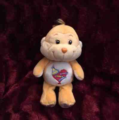 Playful Heart Monkey Care Bear Cousin 8” Beanie Anniversary Plush Stuffed Animal