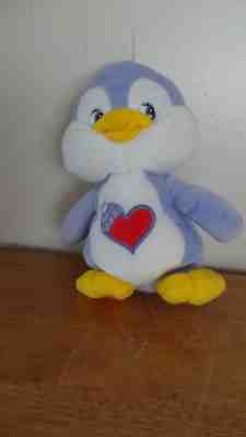 Care Bear Cousin Cozy Heart Penguin Purple Lavender 2003 Soft Plush Doll Toy 7