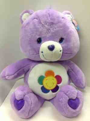 Jumbo Plush 25" CARE BEAR 2004 Harmony Bear ~ Purple Flower Tummy~ TCFC NWT