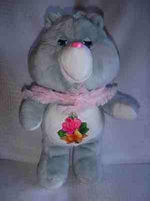 Vintage Care Bear Grams Granny Plush Stuffed Animal Kenner 1983 Grey Flowers