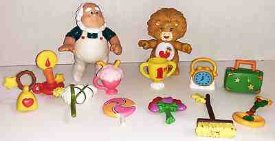 Lot of 13 Vintage Care Bear Poseables and Accessories Set Kenner 1983