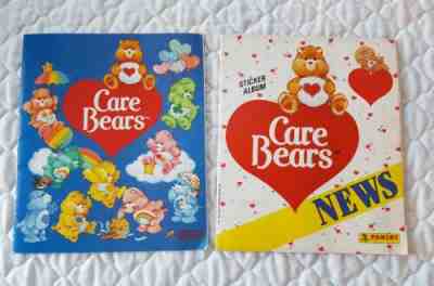 Vintage Care Bears Sticker Albums - Lot of 2 - 100% COMPLETE - Panini - 1980's