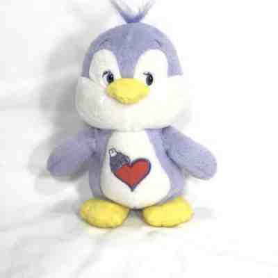 Care Bear Cousins Cozy Heart Penguin 8” Bean Bag Plush Purple Toy 2003