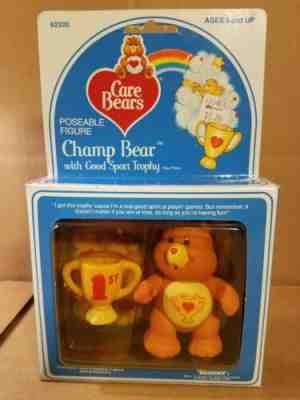 Care Bear "Champ Bear" Poseable Figure w/ Good Sport Trophy -1984 / Sealed