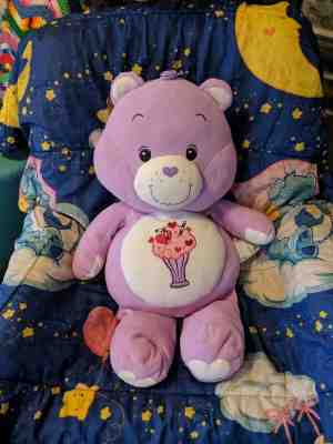 Jumbo Care Bear 25th Anniversary Plush 26” Large Retro Vintage Purple share bear