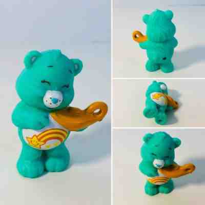 Vintage Care Bear WISH BEAR & Magic Lamp PVC Miniature (1984) AGC
