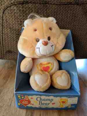 1985 Care Bears Kenner Champ Bear Plush Stuffed Animal - NIB