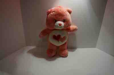 PINK AND WHITE HEARTS ON CHEST STUFFED TOY BEAR BY CARE BEAR