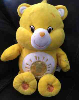 Care Bears Funshine bear 14” Plush Just Play yellow with sun 2015 Sings Wiggles