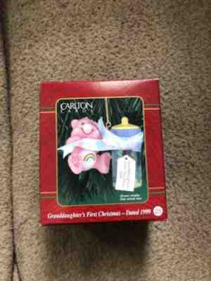 Carlton Cards Heirloom Ornament Cheer Care Bear 1999 Granddaughter 1st Christmas