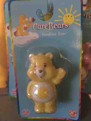 Care Bears Collectable 2003 Figure Toy Cake Topper 3” Funshine Bear Christmas