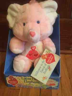 1985 vintage Kenner LOTSA HEART ELEPHANT Care Bear Cousins plush toy MIB tag box