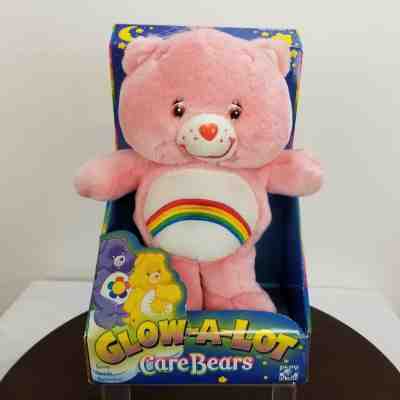 Play Along Toys Care Bears Glow A Lot Plush Pink Cheer Bear Rainbow 11