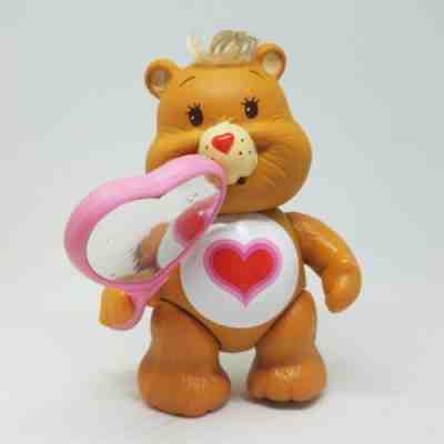 Vintage Care Bears Poseable Figure Tenderheart Bear Kenner Caring Heart Mirror