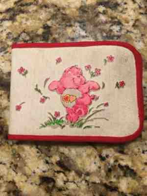Vintage CARE BEARS LOVE a Lot Bear wallet Red Trim