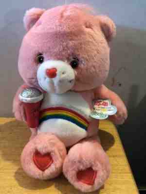 Care Bears Joke Telling Cheer Bear Plush Pink Rainbow Microphone Talking Toy