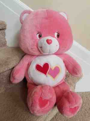 Care Bears LARGE 26” Pink love alot Bear Stuffed Animal Plush Toy 2002