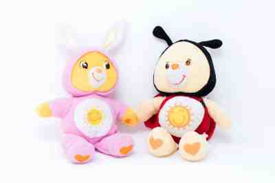 Sunshine Bear Care Bears Bunny and Lady Bug Unique Lot of 2 - 9