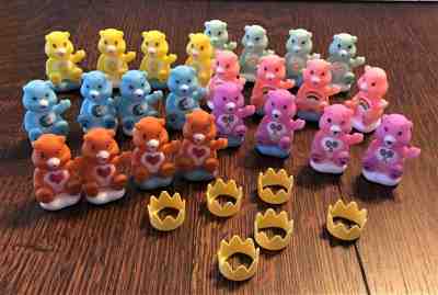 LOT Mini CARE BEARS cake decorations cupcake toppers figures Checker game pieces