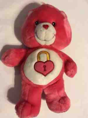 Talking Secret Bear Pink Heart Lock Care Bear Plush Stuffed Animal 13” 2004