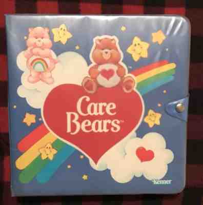 Vintage 1980s Care Bears PVC & Poseable Figures Storage Case Binder w/ Stickers!
