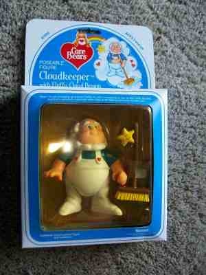 NEW Kenner Care Bears Posable Figure - Cloud Keeper with Fluffy Cloud Broom 