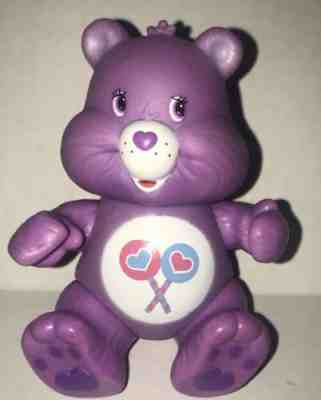 Care Bears PVC Figure Share Bear 2002 Purple Poseable