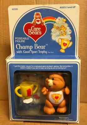 Care Bears Champ Bear with Good Sport Trophy New 1984 Doll Poseable Figure