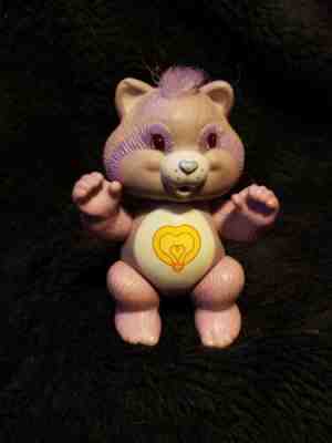Bright Heart Purple Racoon Care Bear Cousin Plastic Posable Figure Vintage