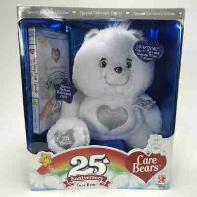 25th Anniversary Care Bear Swarovski Crystal Eyes Special Edition White BOX WEAR