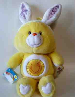 Funshine Care bear sunshine yellow with bunny ears Easter plush 17 inches
