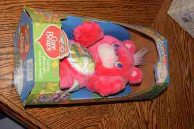 Care Bears 1991 Environmental Friend Bear Vintage Plush Stuffed Bright Pink Tree