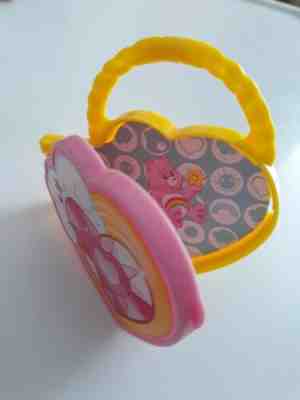 Care Bear Rainbow Cheer HEART PLASTIC TOY locket open/close clip on