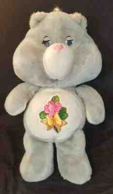 Vintage Care Bear Grams Granny Plush Stuffed Animal Kenner 1983 Grey Flowers 