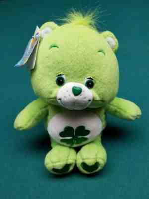 CARE BEARS 2000 GOOD LUCK BEAR Green  Stuffed Plush new With tags