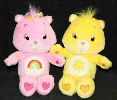 Lot of 2 Care Bears Interactive Singing Funshine Bear & Cheer Bear Plush 2007