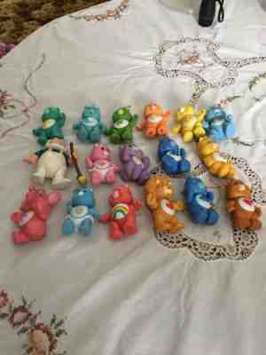AWESOME LOT OF 17 Vintage 1980'S  POSABLE CARE BEARS  And Cousins PVC FIGURES