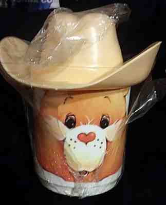 Vintage 1984 Care Bears Tenderheart Bear Plastic Mug Cup DEKA with HAT New 