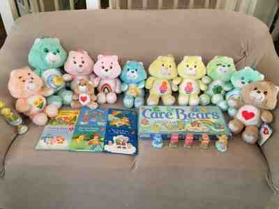  Lot of 11 Vintage Original 1983 Care Bears Plush Dolls and Books Figurines Game