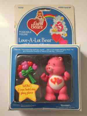 Care Bears Vintage Poseable Love-A-Lot Bear & Bouquet Figure By Kenner! NEW!