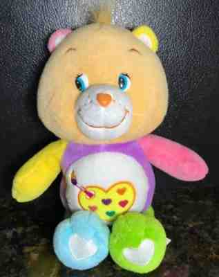 WORK OF HEART ART CARE BEAR PLUSH 11" NEW WITHOUT TAGS RAINBOW COLORS