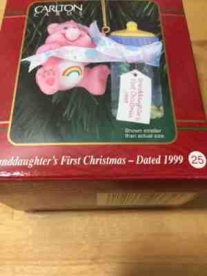 Carlton Cards Heirloom Ornament Cheer Care Bear 1999 Granddaughter 1st Christmas