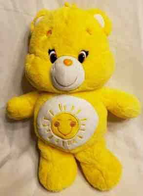 Care Bears Funshine Bear Sun Hug Stuffed Animal 14” Plush Just Play Yellow 2015