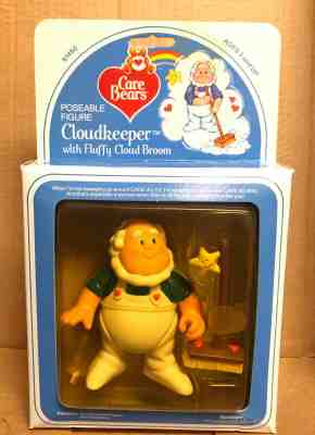 Care Bears Cloudkeeper with Fluffy Cloud Broom New 1984 Doll Poseable Figure