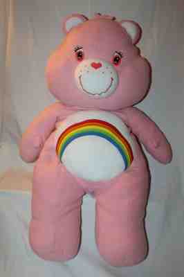 Care Bears Cheer Cuddle Pillow 28” Plush Bear Stuffed Pink Floppy Large C2L