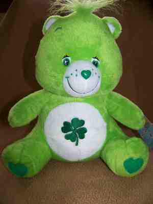 Care Bears Good Luck Bear Plush - Green Shamrock - Nanco 2004  - Tag 